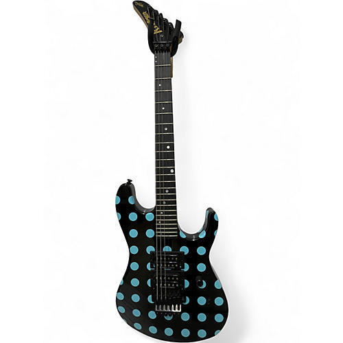 Used Kramer NIGHT SWAN BLACK WITH BLUE POLKA DOTS Solid Body Electric Guitar BLACK WITH BLUE POLKA DOTS