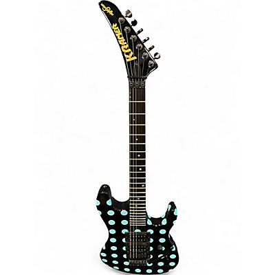 Used Kramer NIGHT SWAN BLUE POKA DOT Solid Body Electric Guitar