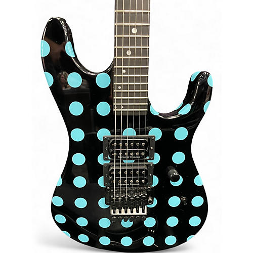 Used Kramer NIGHTSWAN BLACK/BLUE POLKA DOT Solid Body Electric Guitar BLACK/BLUE POLKA DOT
