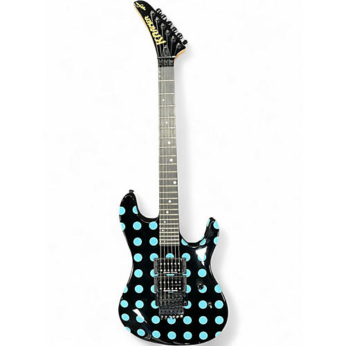 Used Kramer NIGHTSWAN Black/Blue Polka Dot Solid Body Electric Guitar Black/Blue Polka Dot