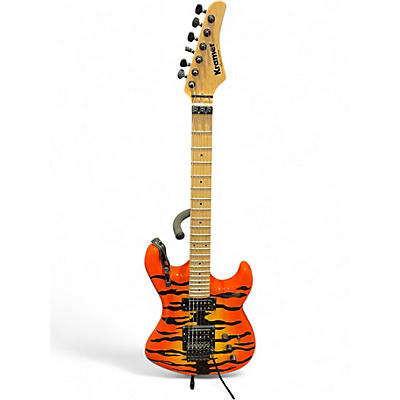 Used Kramer PACER TIGER STRIPE Orange Solid Body Electric Guitar