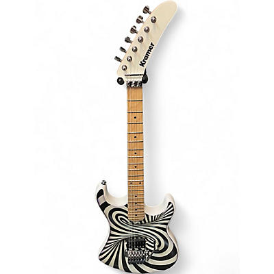 Used Kramer The Illusionist Black and White Solid Body Electric Guitar
