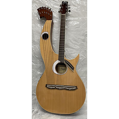 Used Ktone 20 String Double Neck Natural Acoustic Electric Guitar