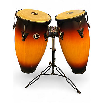 Used LP City Conga Set with Double Stand Vintage Sunburst Conga