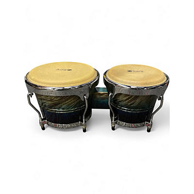 Used LP Performer Series Bongos With Chrome Hardware Blue Fade Bongos
