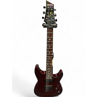 Used Laguna LE200 Hardtail Crimson Red Burst Solid Body Electric Guitar
