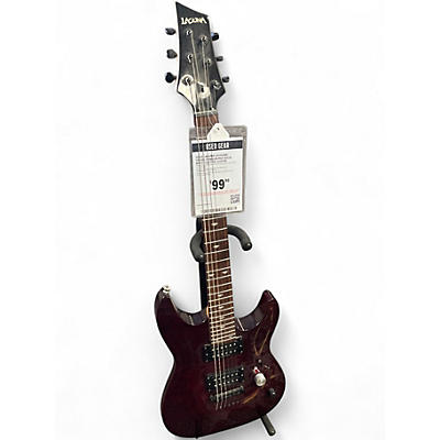 Used Laguna LE200QBC Trans Crimson Red Solid Body Electric Guitar