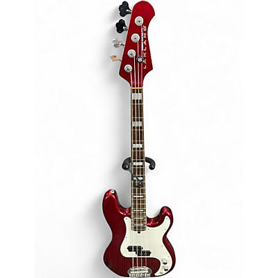 Used Lakland 44-02 Skyline Series Candy Apple Red Electric Bass Guitar