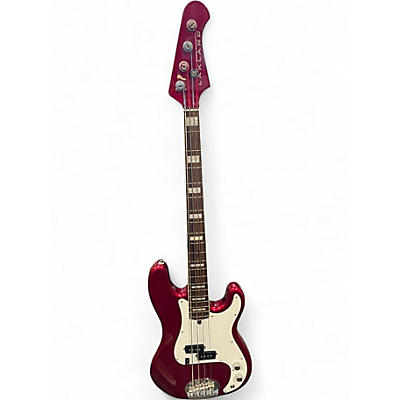 Used Lakland 44-64 Skyline Series Duck Dunn Custom Candy Apple Red Metallic Electric Bass Guitar