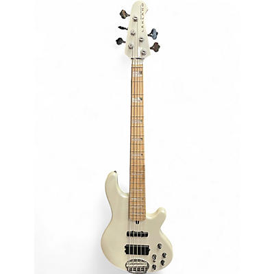 Used Lakland 55-02 Skyline Series 5 String Pearl White Electric Bass Guitar