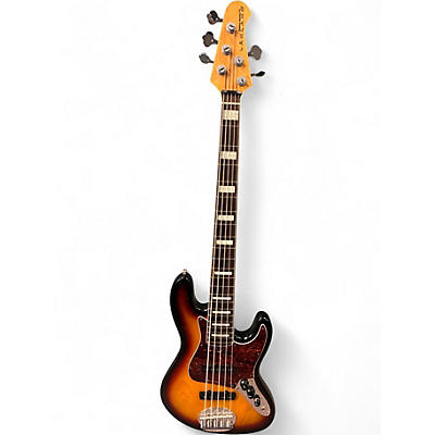 Used Lakland 55-60 Skyline Custom 5 String 3 Color Sunburst Electric Bass Guitar