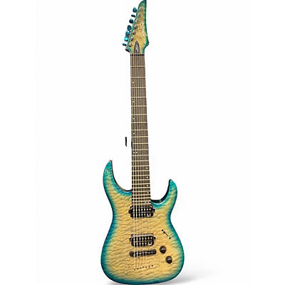 Used Legator NINJA SE7 TEAL BURST Solid Body Electric Guitar