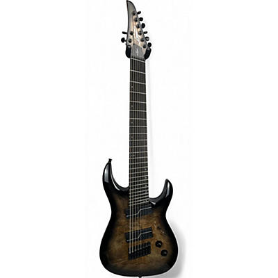 Used Legator Ninja Multi Scale 8 String, Upgraded Pickups Charcoal Burl Solid Body Electric Guitar