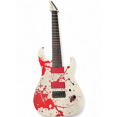 Used Legator ninja n7 slaughter bone white blood splater Solid Body Electric Guitar