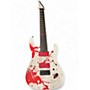 Used Legator ninja n7 slaughter bone white blood splater Solid Body Electric Guitar bone white blood splater