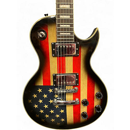 Used Leo Jaymz AMERICAN FLAG LES PAUL COPY AMERICAN FLAG Solid Body Electric Guitar AMERICAN FLAG