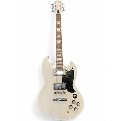 Used Leo Jaymz DOUBLE CUT STANDARD White Solid Body Electric Guitar