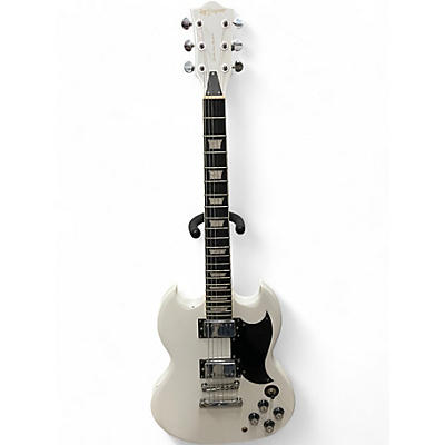 Used Leo Jaymz DOUBLE CUT STANDARD White Solid Body Electric Guitar