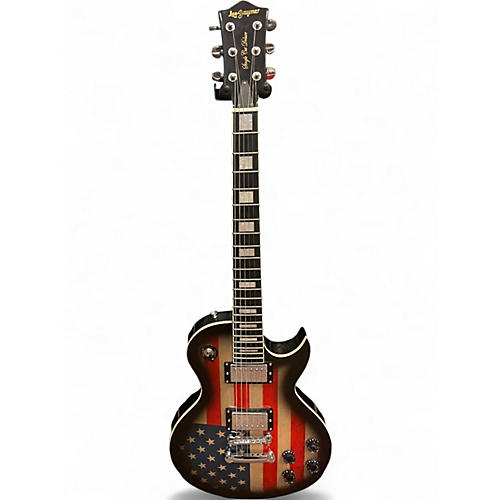 Used Leo Jaymz SINGLE CUT AMERICAN FLAG Solid Body Electric Guitar AMERICAN FLAG
