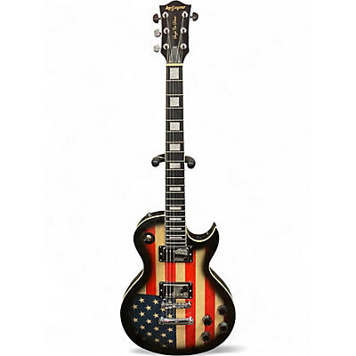 Used Leo Jaymz SINGLE CUT DELUXE AMERICAN FLAG Solid Body Electric Guitar