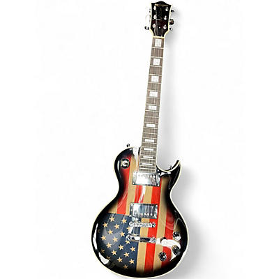 Used Leo Jaymz Single Cut American Flag Solid Body Electric Guitar