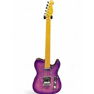 Used Leo Jaymz T Style Purple Flame Solid Body Electric Guitar