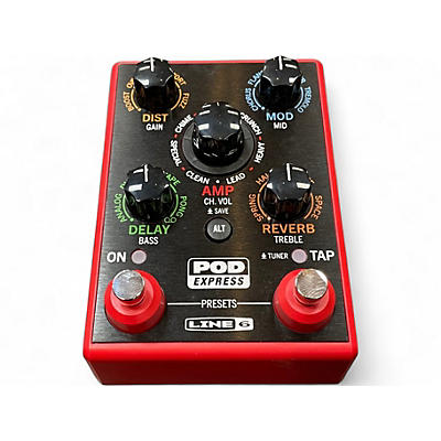 Used Line 6 POD Express Guitar Effects Pedal - Red Effect Processor