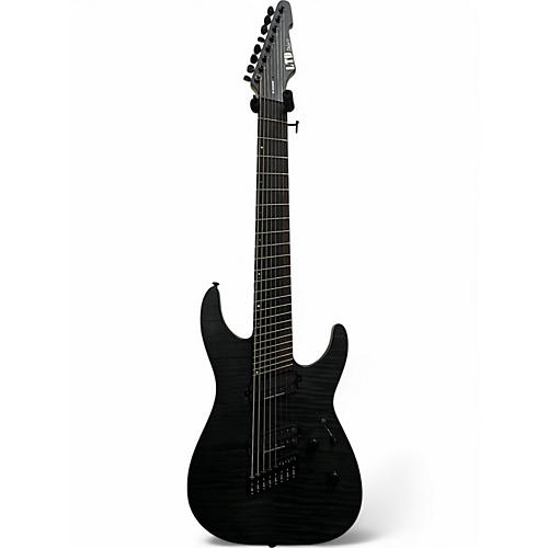 Used Ltd M-1008MS FLAME TRANS BLACK Solid Body Electric Guitar FLAME TRANS BLACK