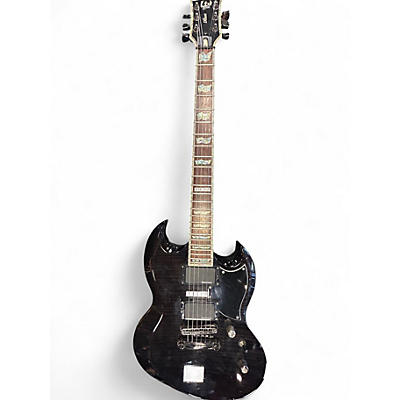 Used Ltd  VIPER-1000 DELUXE BLACK FLAME Solid Body Electric Guitar