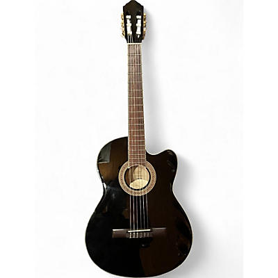 Used Lucero LCT250CE Black Classical Acoustic Electric Guitar