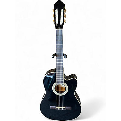 Used Lucero LCT250CE Black Classical Acoustic Electric Guitar