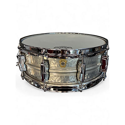 Used Ludwig 14X5 Acrophonic Hammered Aluminum Snare SILVER Drum