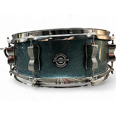 Used Ludwig 14X5 Breakbeats By Questlove Snare Blue Sparkle Drum