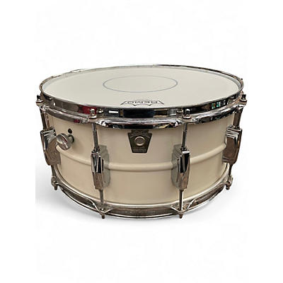 Used Ludwig 14X6.5 BRONZEPHONIC WHITE PAINTED Drum
