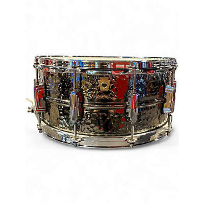 Used Ludwig 14X6.5 Black Beauty Snare Hand Hammered Black Drum