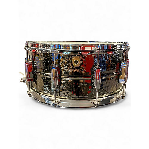 Used Ludwig 14X6.5 Black Beauty Snare Hand Hammered Black Drum Black 213