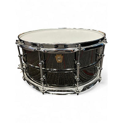 Used Ludwig 14X6.5 Black Beauty Snare With Tube Lugs Black Chrome Drum