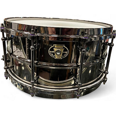 Used Ludwig 14X6.5 Black Magic Snare Black Chrome Drum