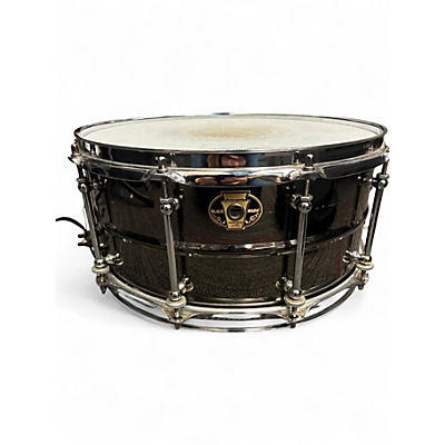 Used Ludwig 14X6.5 Black Magic Snare Black Drum