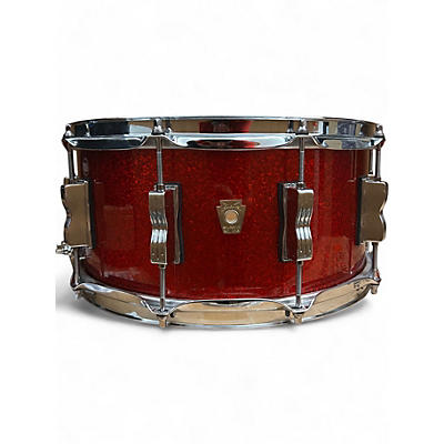 Used Ludwig 14X6.5 Classic Maple SNARE  RED SPARKLE Drum