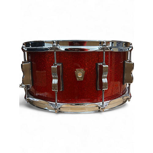 Used Ludwig 14X6.5 Classic Maple SNARE  RED SPARKLE Drum RED SPARKLE 213