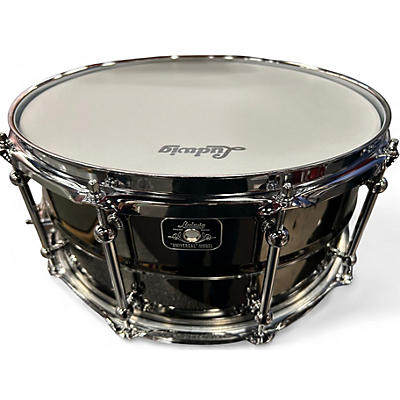Used Ludwig 14in universal snare LU614C Black Chrome Drum