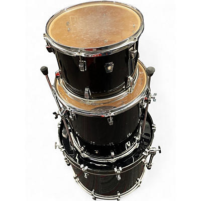 Used Ludwig 3 Piece 3 Piece Shell Pack Black Drum Kit