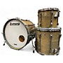 Used Ludwig 3 Piece 80s Keystone Emerald Gloss Natural Drum Kit Emerald Gloss Natural