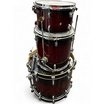 Used Ludwig 3 Piece Accent CS cherry metallic Drum Kit
