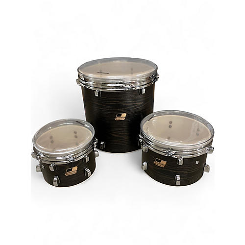 Used Ludwig 3 Piece BACKBEAT ELITE *AS-IS (NO TENSION RODS/FLOOR TOM LEGS)* MIDNIGHT GRAIN Acoustic Drum Pack MIDNIGHT GRAIN