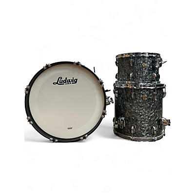 Used Ludwig 3 Piece Classic Maple Black Pearl Drum Kit