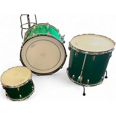 Used Ludwig 3 Piece Classic Maple Emerald Green Drum Kit