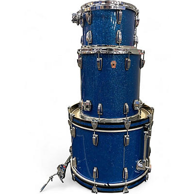 Used Ludwig 3 Piece Classic Maple Fab Blue Sparkle Drum Kit