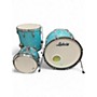 Used Ludwig 3 Piece Classic Maple Glacier Blue Drum Kit Glacier Blue